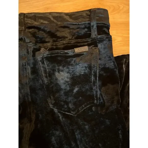 JOE'S Black Velvet Leggings Size 28 Small Mid Rise - Picture 2 of 8